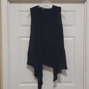 ❣️Talie womens L black open front sleeveless hoodied vest top cardigan